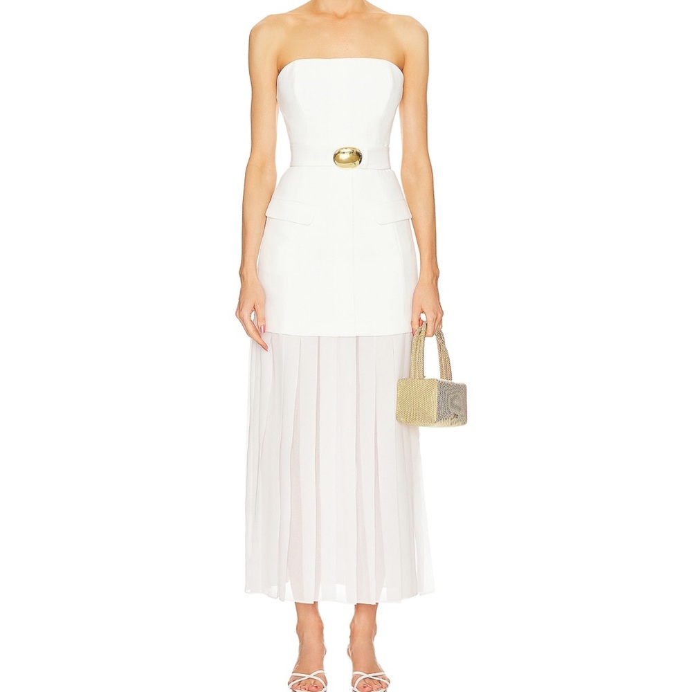 Reagan Strapless Minidress with Pleated Skirt